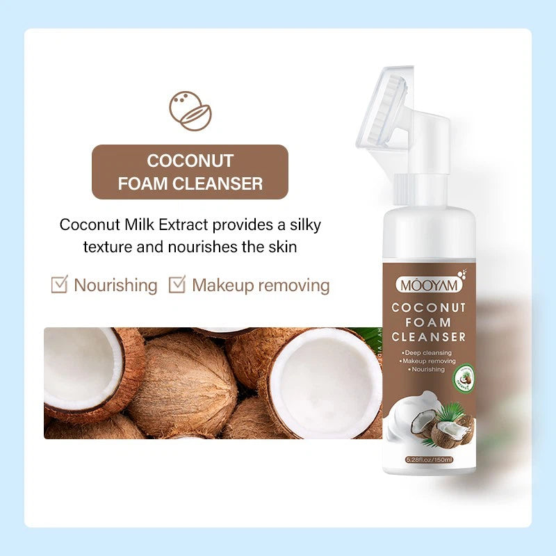 MOOYAM COCONUT FOAM CLEANSER, DEEP CLEANING, MAKEUP REMOVING, NOURISHING 150ml