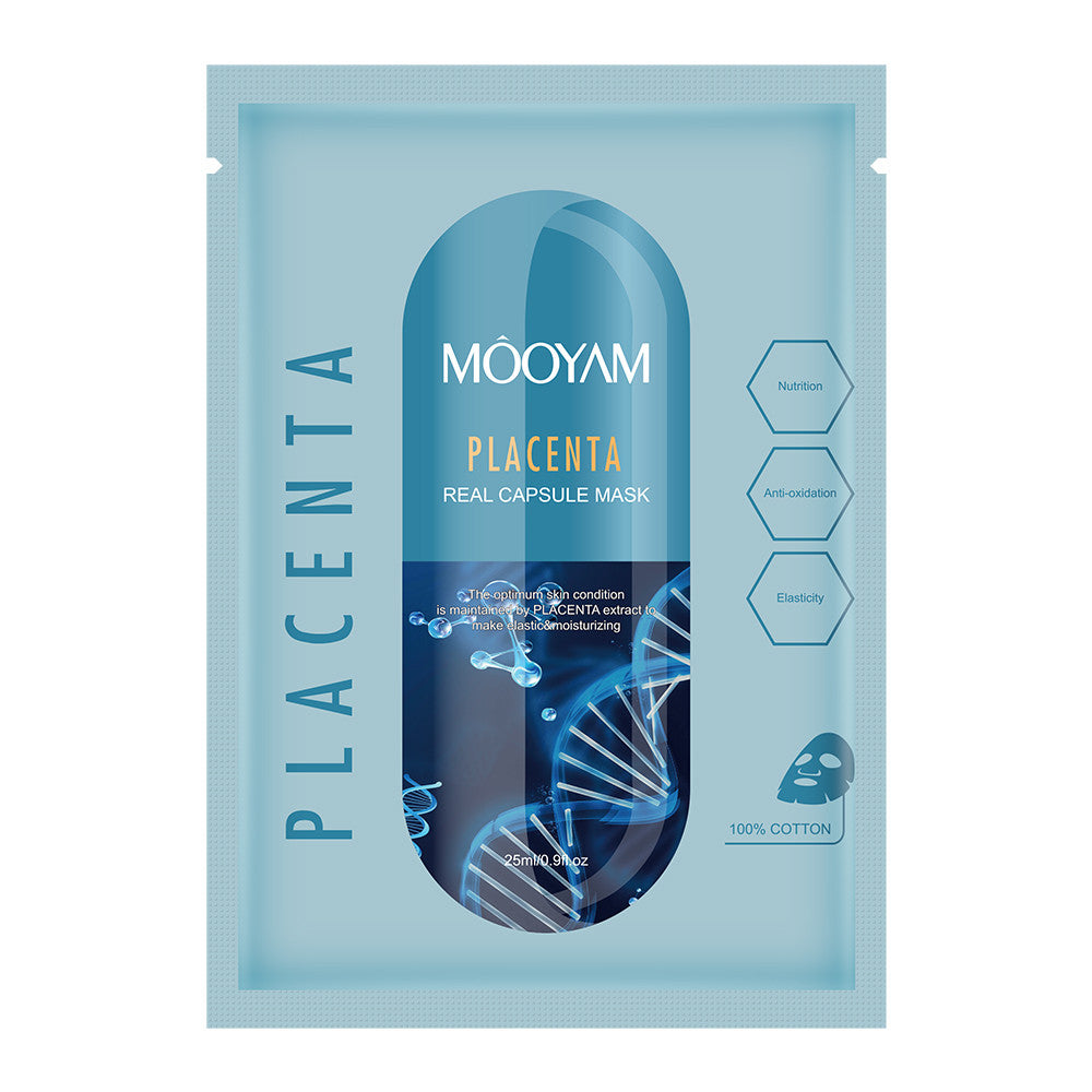 MOOYAM PLACENTA NUTRITION ANTI-OXIDATION ELASTICITY REAL CAPSULE FACIAL MASK e25ml