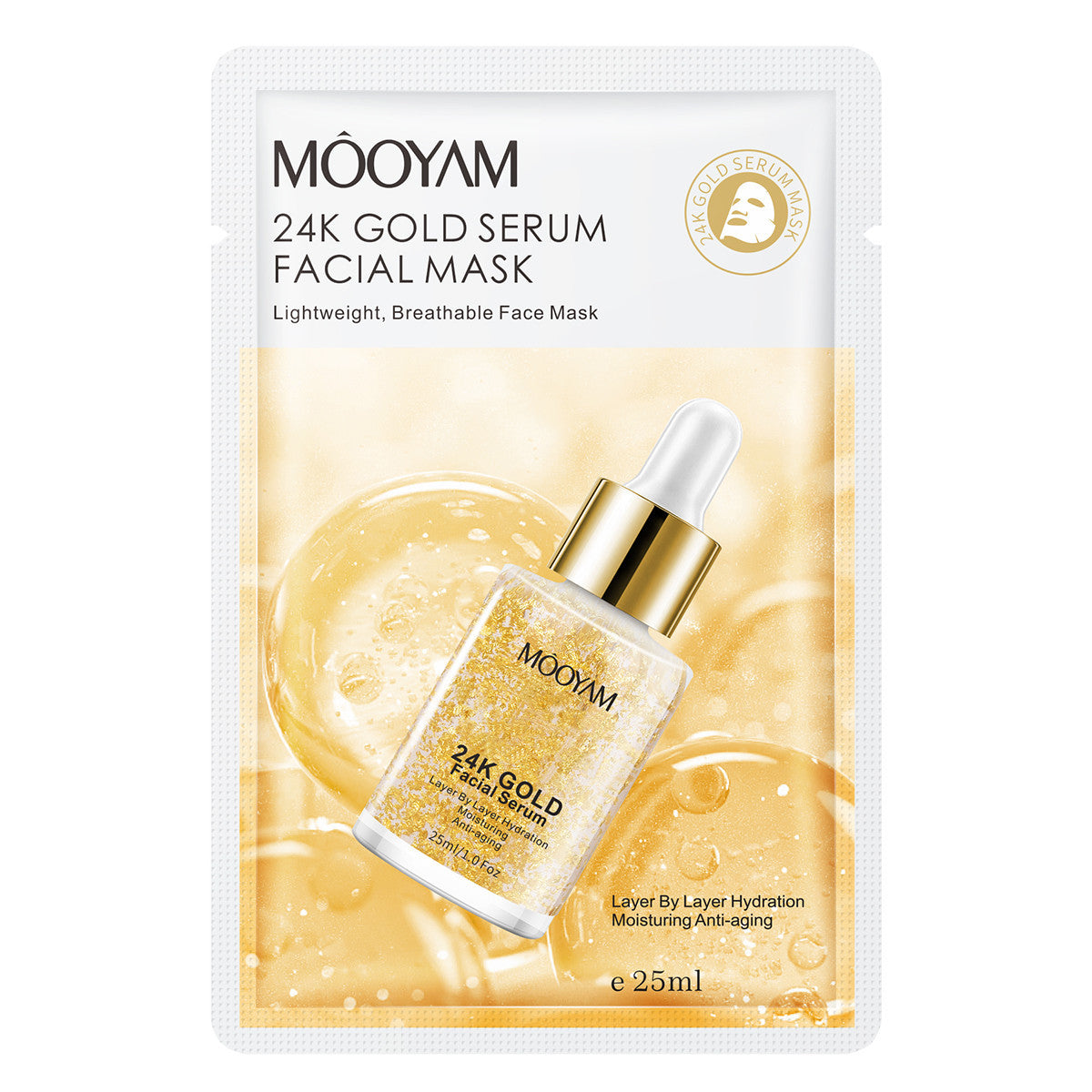 24K GOLD SERUM LIGHTENING BREATHABLE FACIAL MASK e25ml